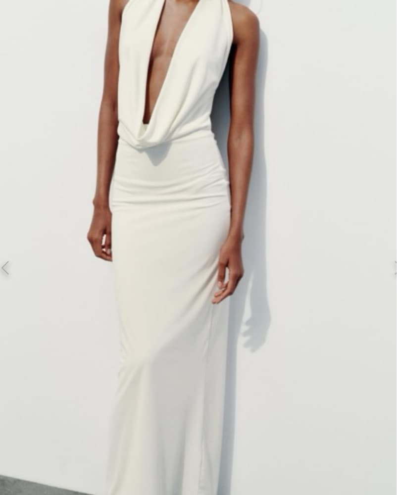 cowl neck open back maxi dress - Image 1