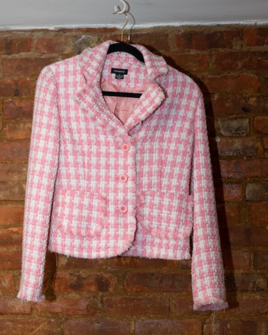 Vintage Y2K Baby Pink Tweed Blazer   - Image 1