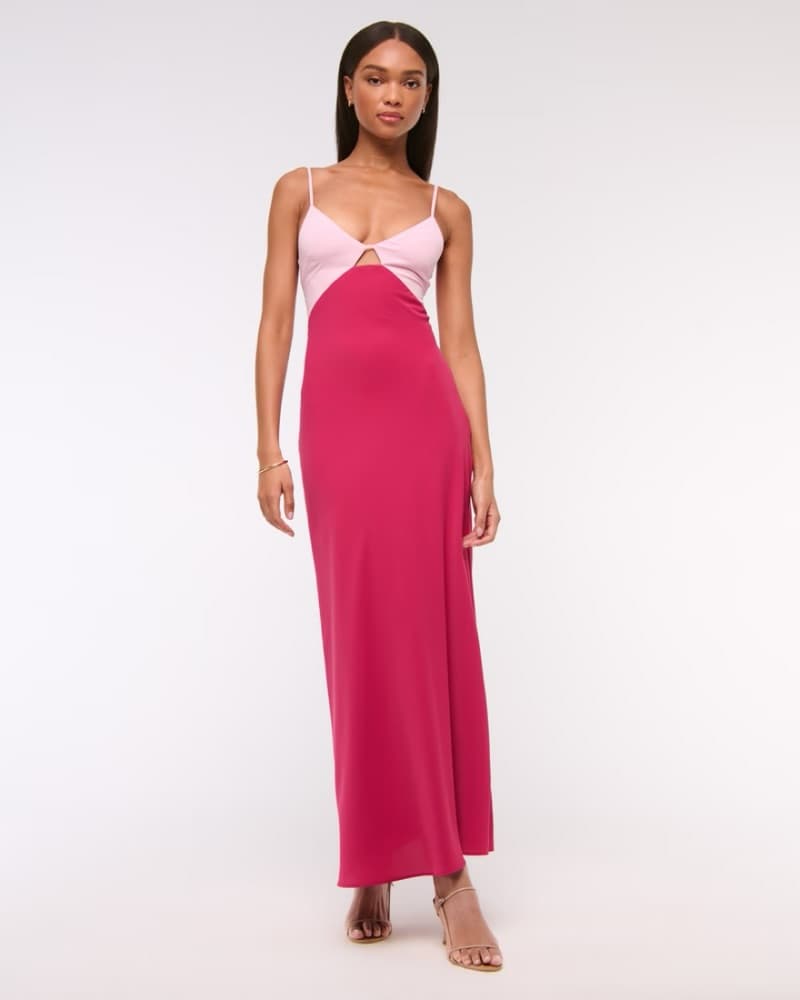 Vibrant Two-Tone Maxi Dress - Image 1