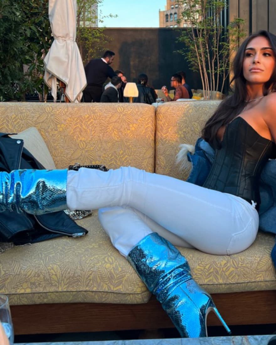 PARIS TEXAS Snake-Print Thigh-High Boots - Image 2