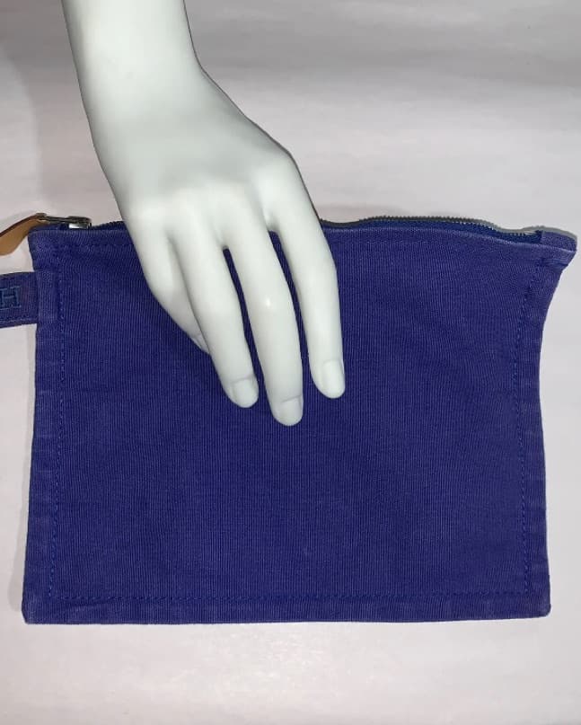 HERMÈS blue cotton CLUTCH - Image 1