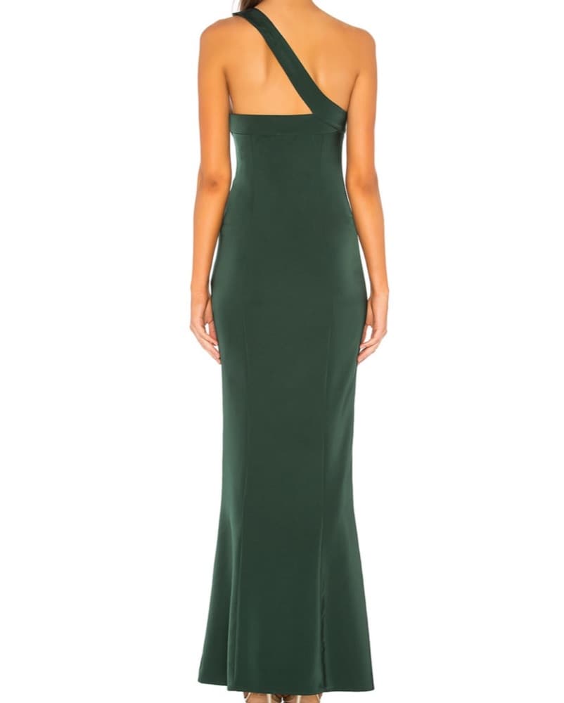 Emerald Green One-Shoulder Gownm - Image 3