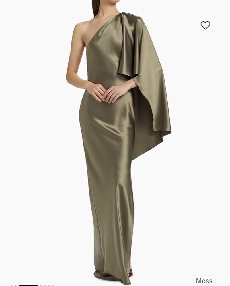 Off The Shoulder Gown In moss - Image 5