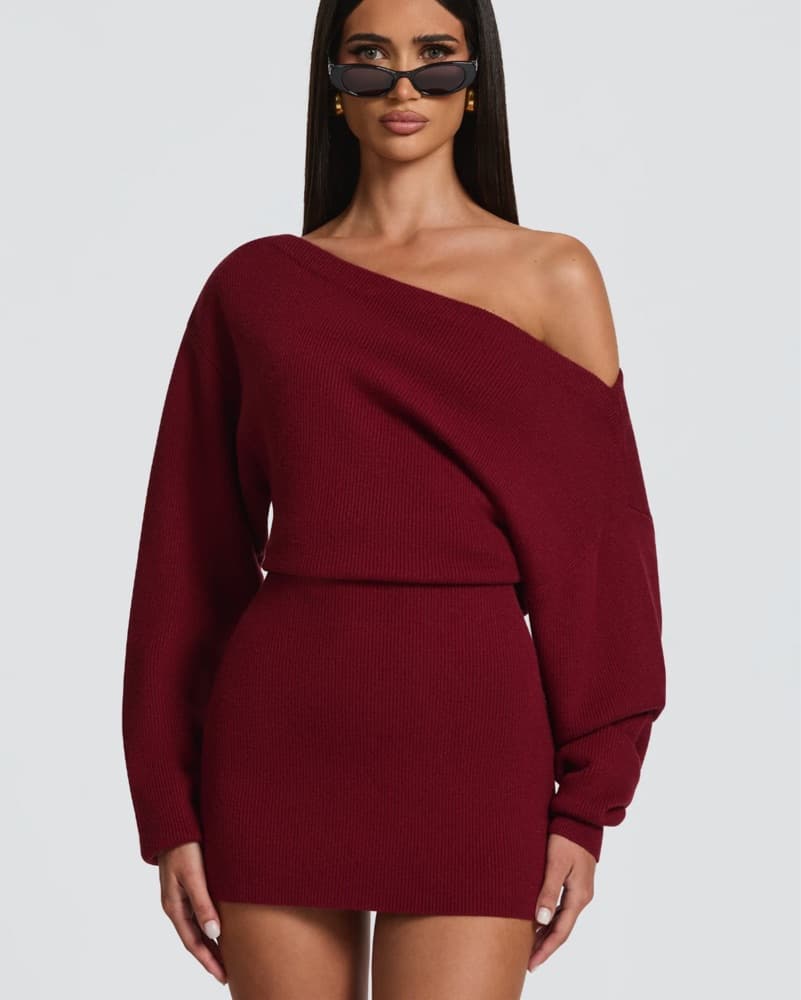 Red Sweater Dress Naked Wardrobe - Image 2