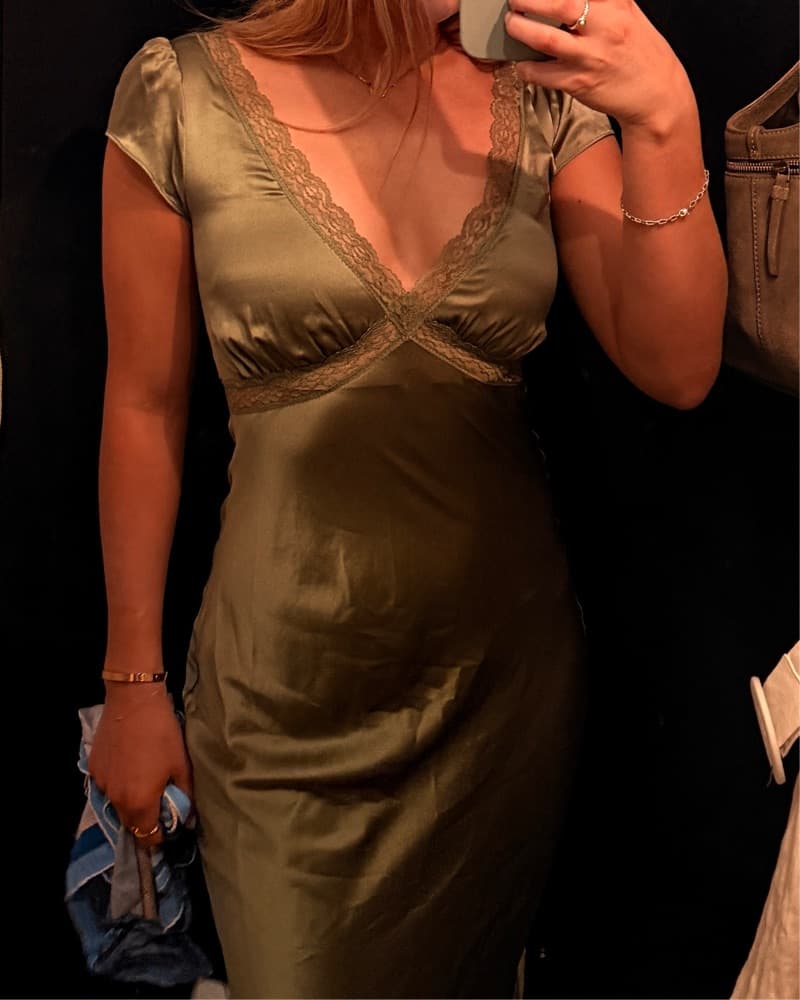 Reformation Silk Midi Dress - Image 3