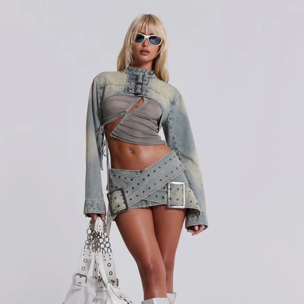 Denim Assasin Ultra Cropped Jacket  - Image 1