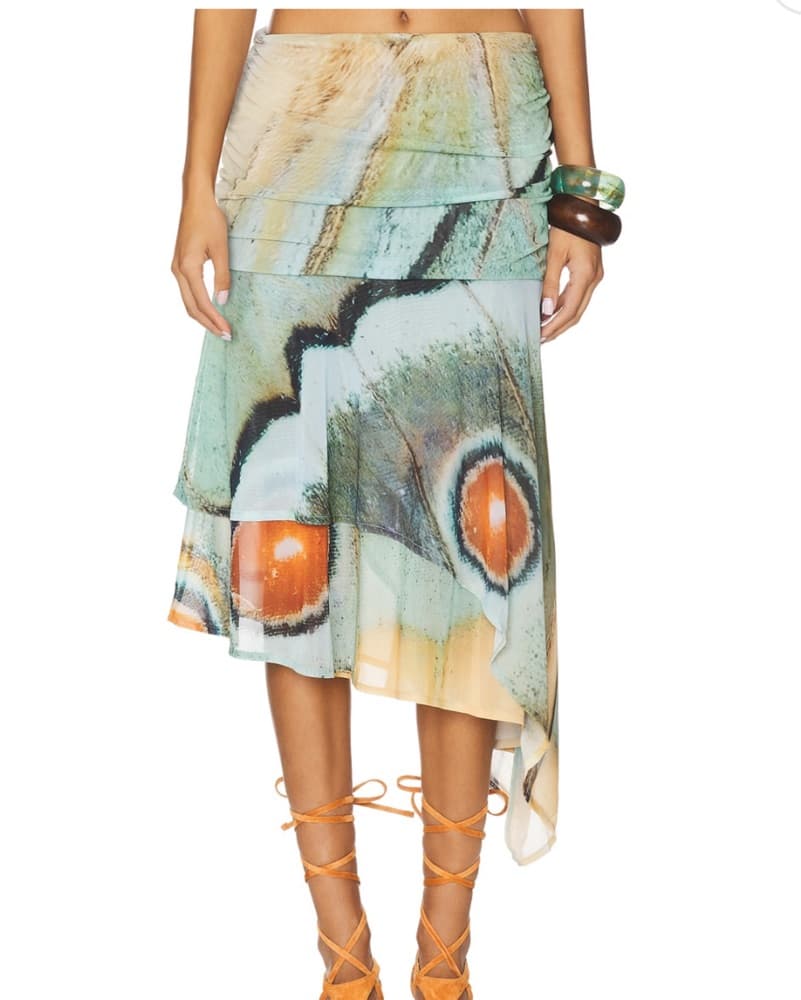 Multicolor Flowy High-Low Skirt - Image 1
