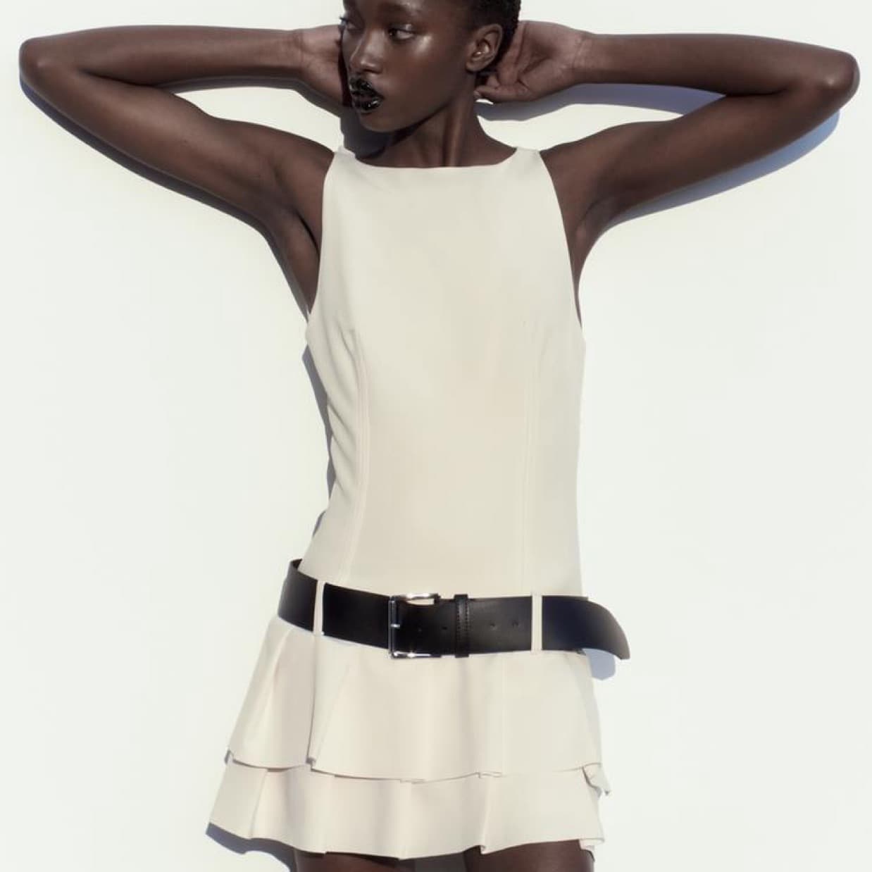 Zara Viral Box Pleat Belted Dress - Image 5