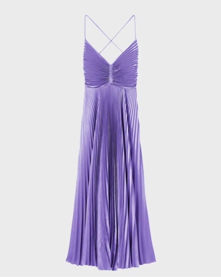 ALC Gemini Pleated Midi Dress-Bellflower - Image 1