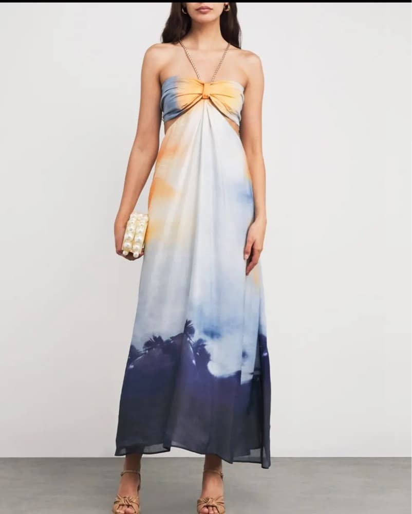 Sunset Ombré Halter Maxi Dress - Image 2