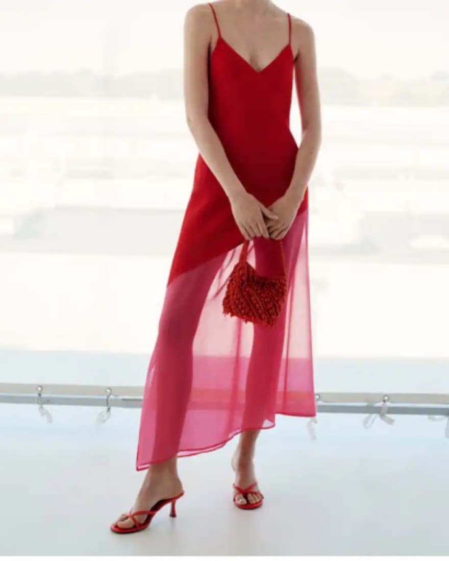 Pink/Red Asymmetrical Dress - Image 5