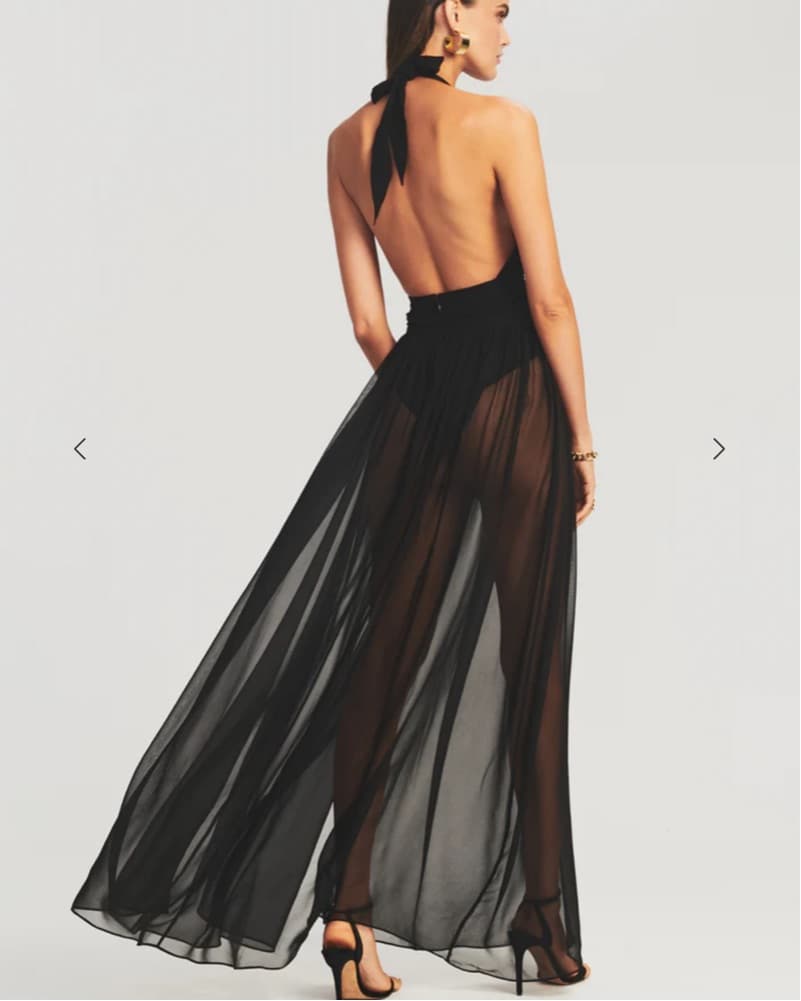 Retrofete Zion Silk Chiffon Dress Halter - Image 3