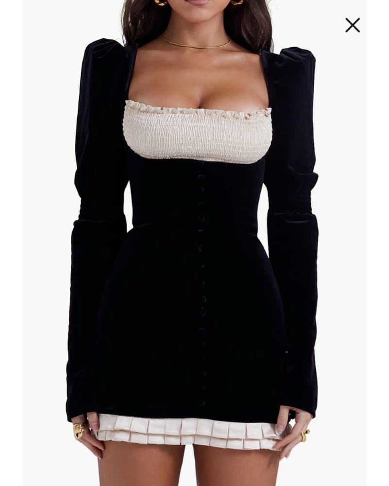 House Of CB Azaria Velvet Mini Dress - Image 3