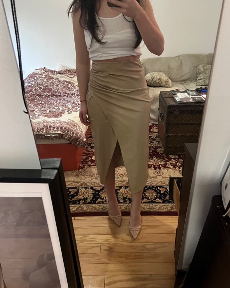 Zara Faux Leather Skirt - Image 2