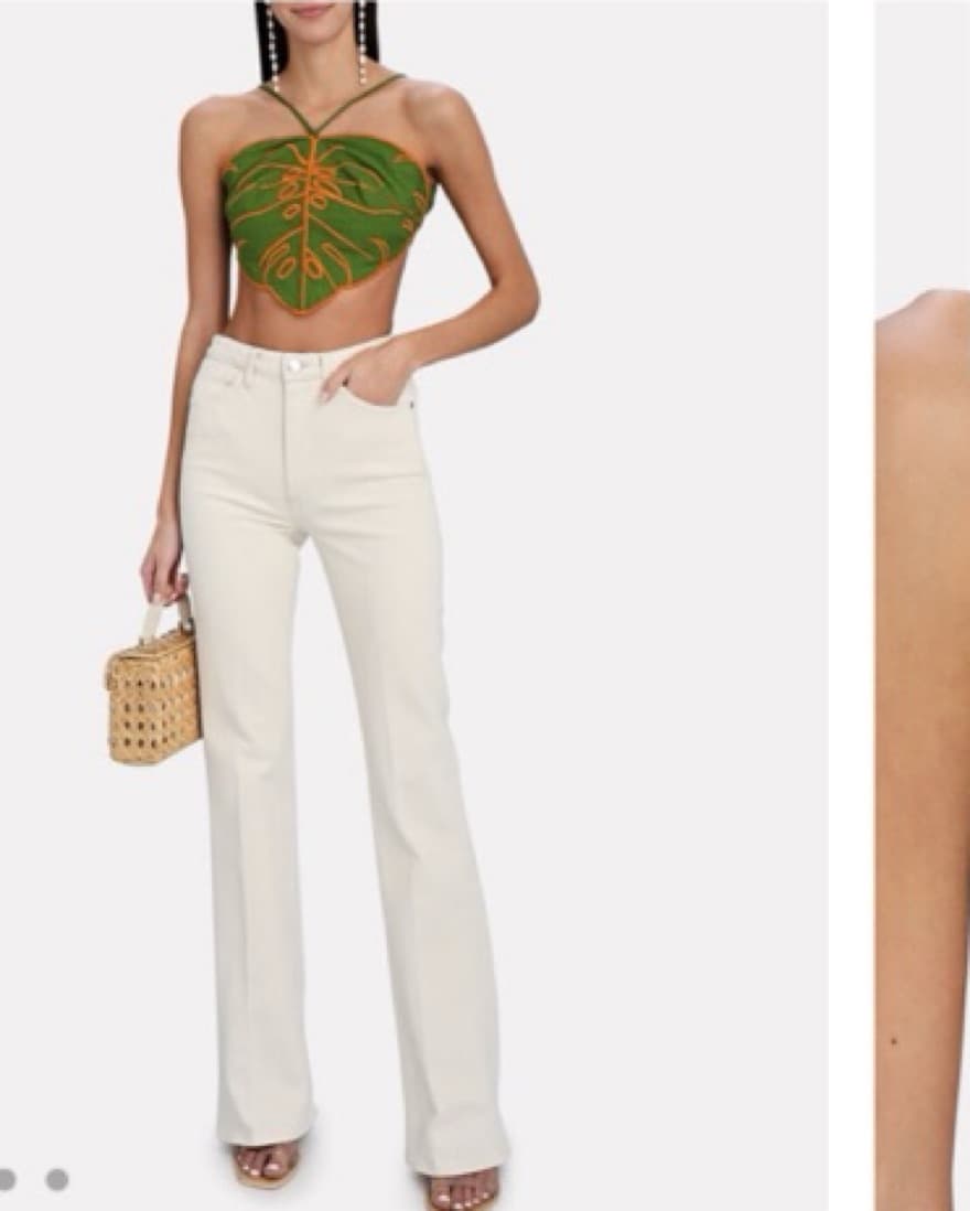 Monstera Leaf Embroidered Crop Tank  - Image 3