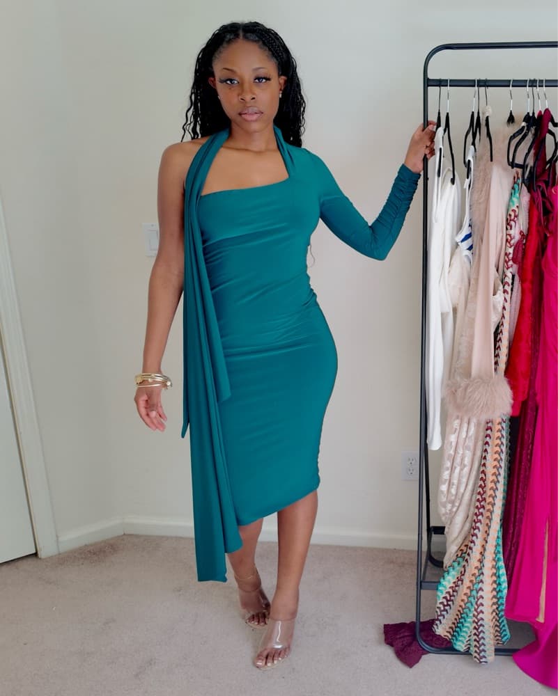 Liz Halter Neck Midi Dress-Club L London - Image 1