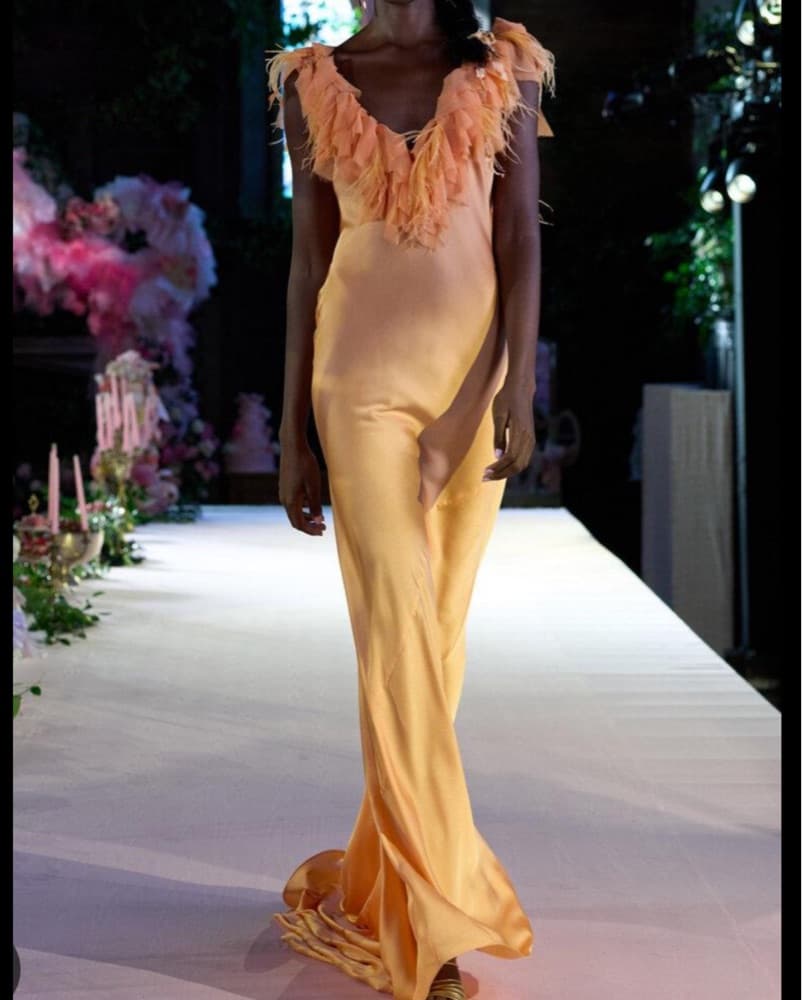 Manota Dress In Tangerine - Image 3