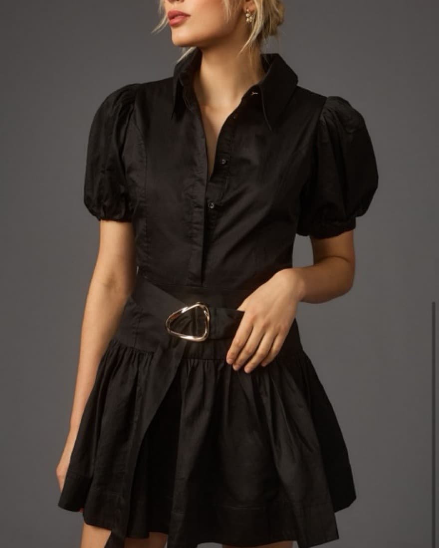Black Belted Dress - Image 1