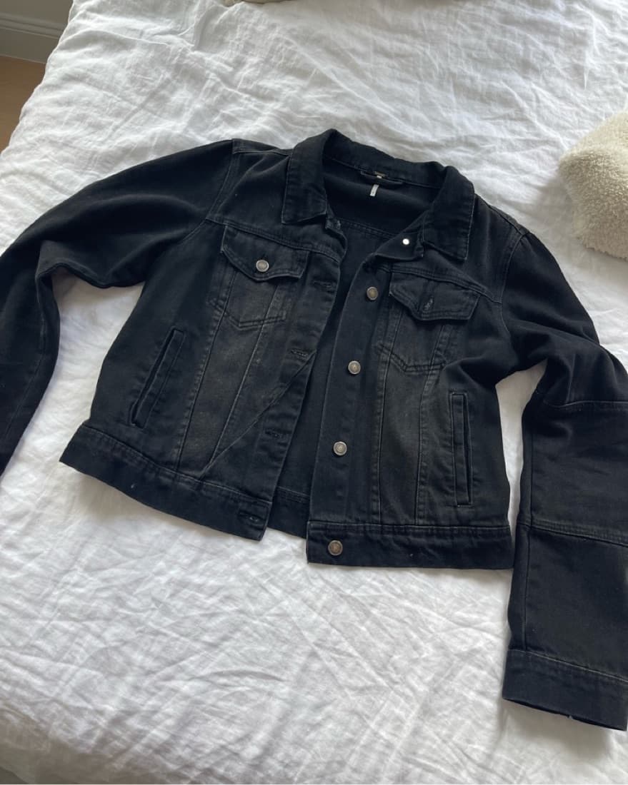 Free People Black Jean Jacket - Image 1