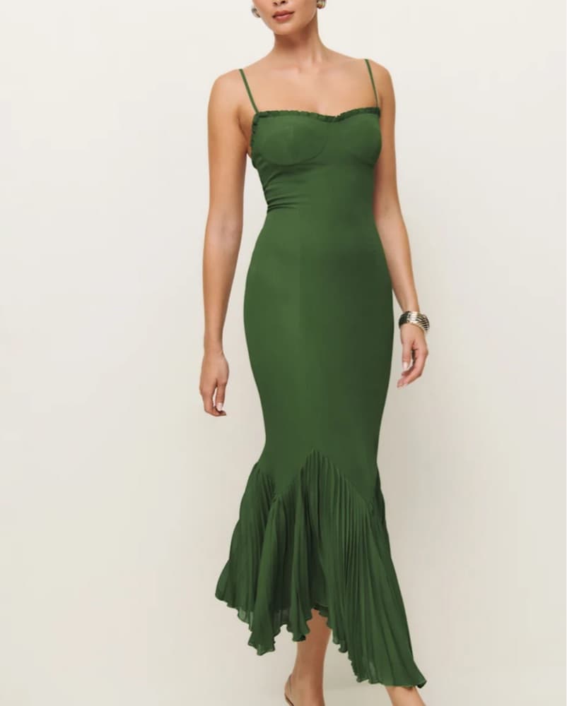 Reformation Aiko Dress | Moss Green | 2 - Image 2