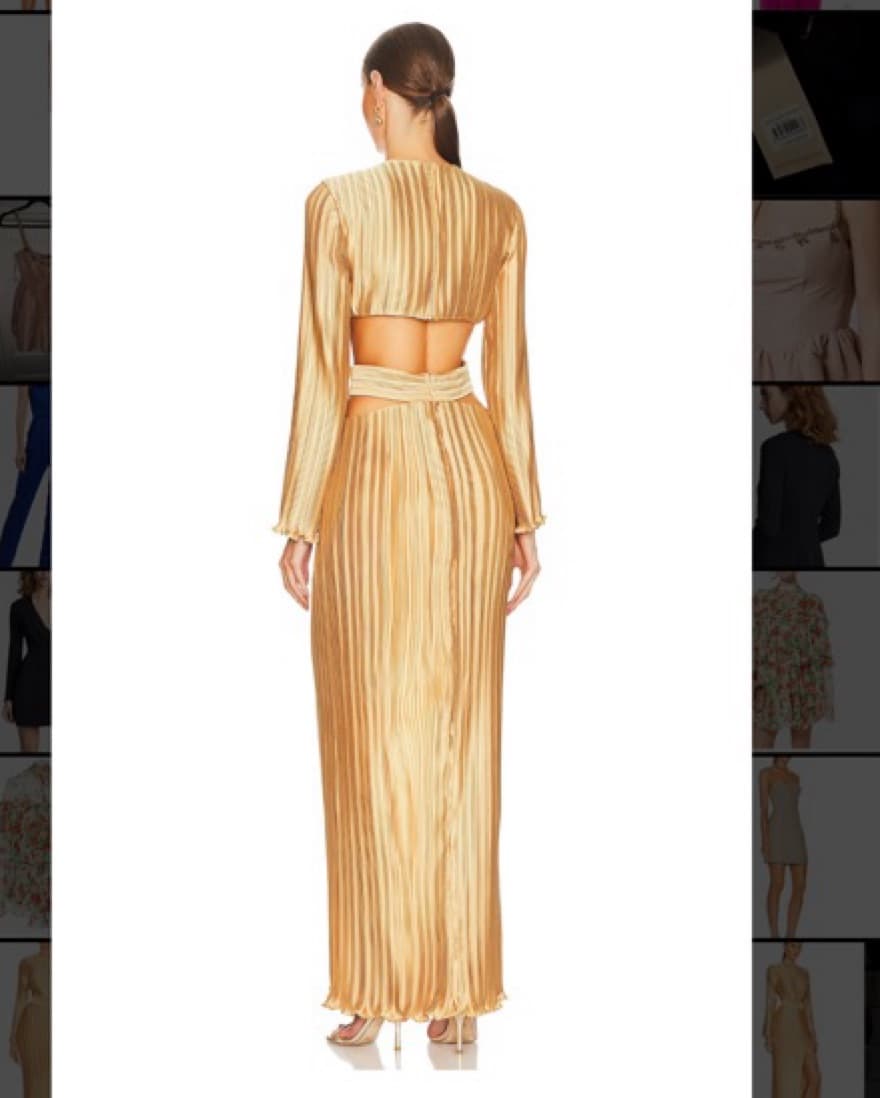 gold Gown Cut Out Detail - Image 3