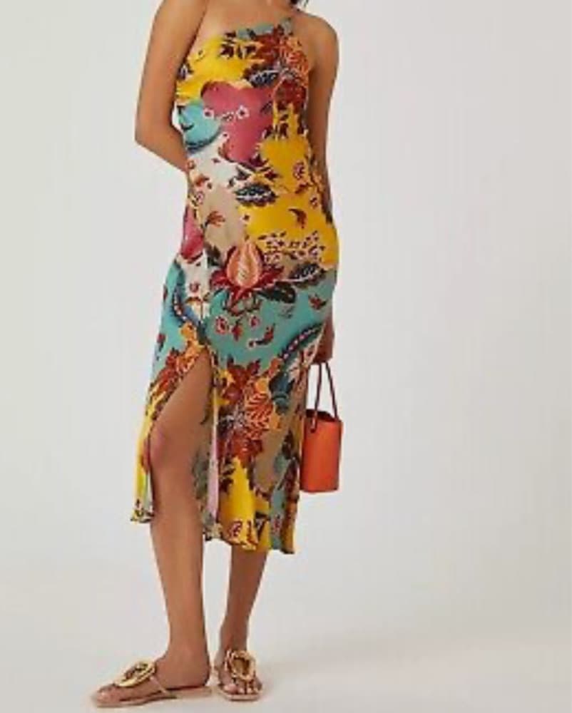 Tropical One Shoulder Slip Dress - Image 2