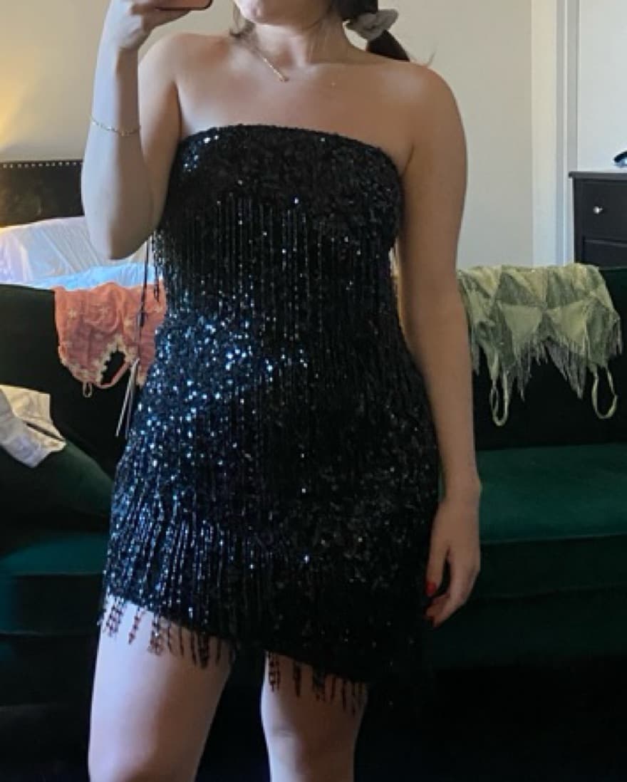 Retrofete Asymmetric Sequin Mini Sample - Image 2
