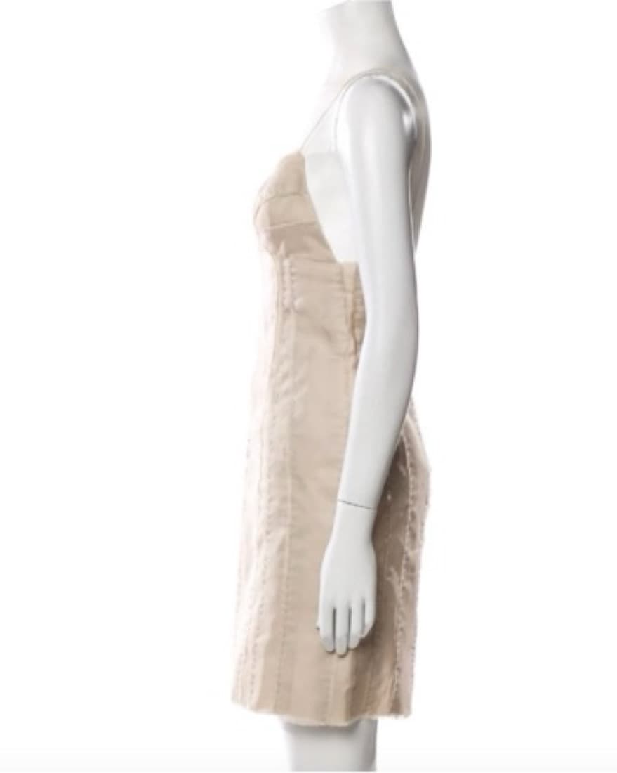 J. MENDEL V-Neck Mini Dress - Image 3