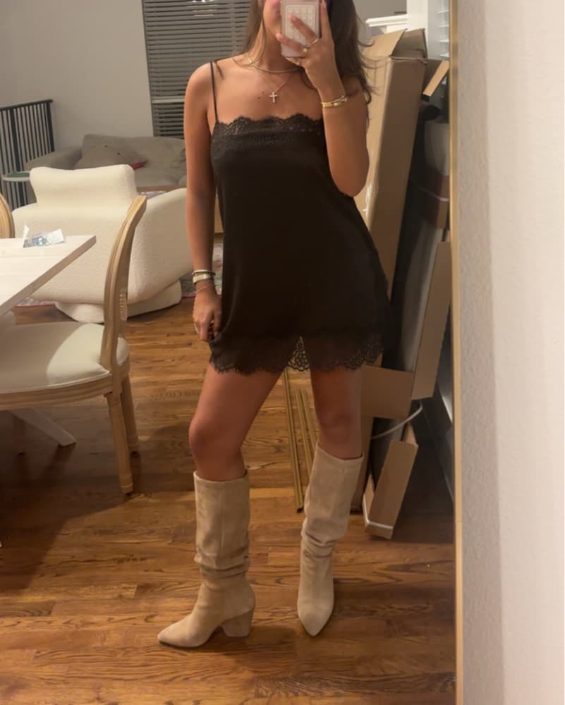 Zara Brown Lace Dress - Image 2