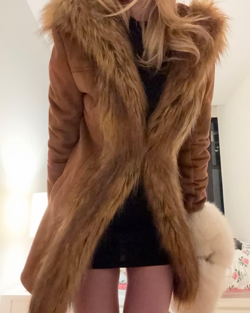 Brown Faux Fur Jacket - Image 3