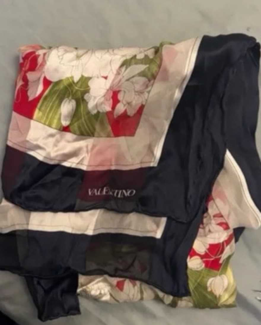 Valentino Floral Silk Scarf - Image 3