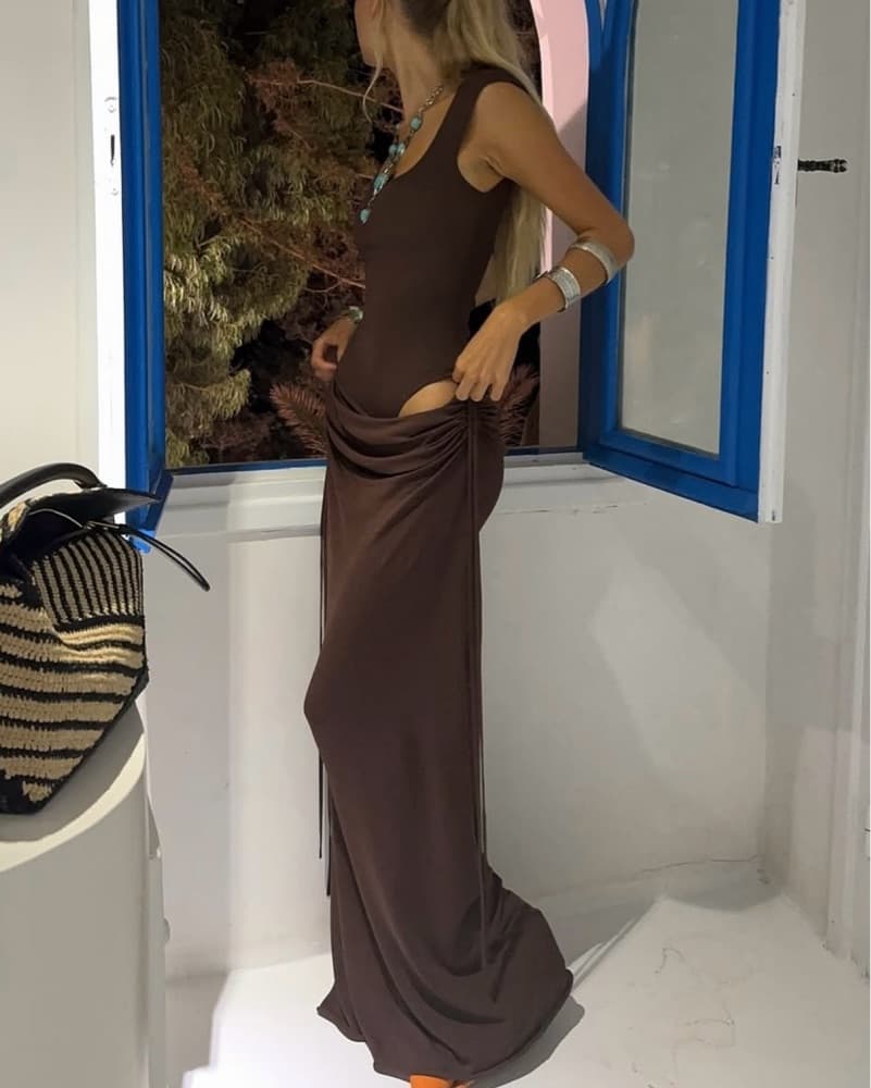 Arakii Draped Cut Out Dress - Image 2