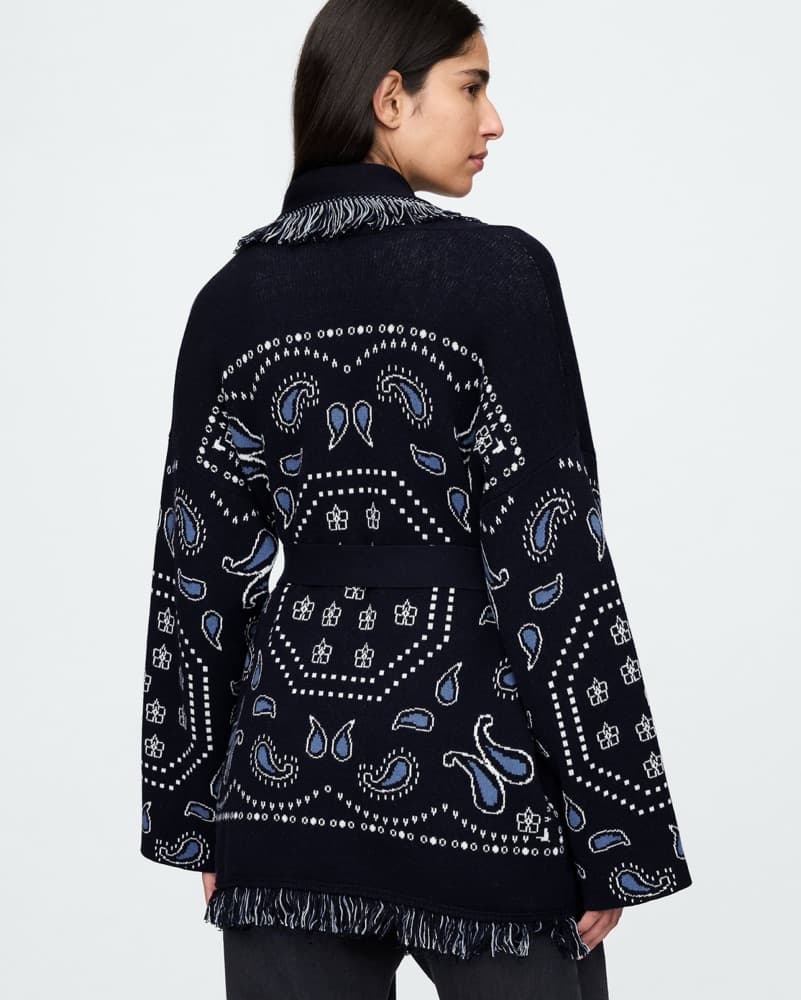 Gap Fringe Shawl Cardigan Blue XS/S - Image 1