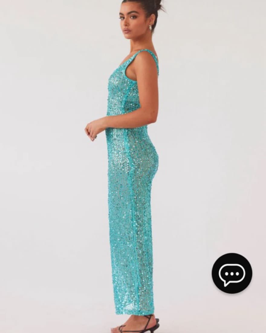 Blue Sequin Peppermayo Dress - Image 5