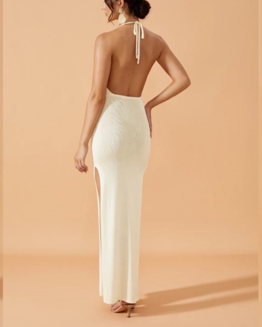 Flook The Label Buttermilk Halter Dress  - Image 2