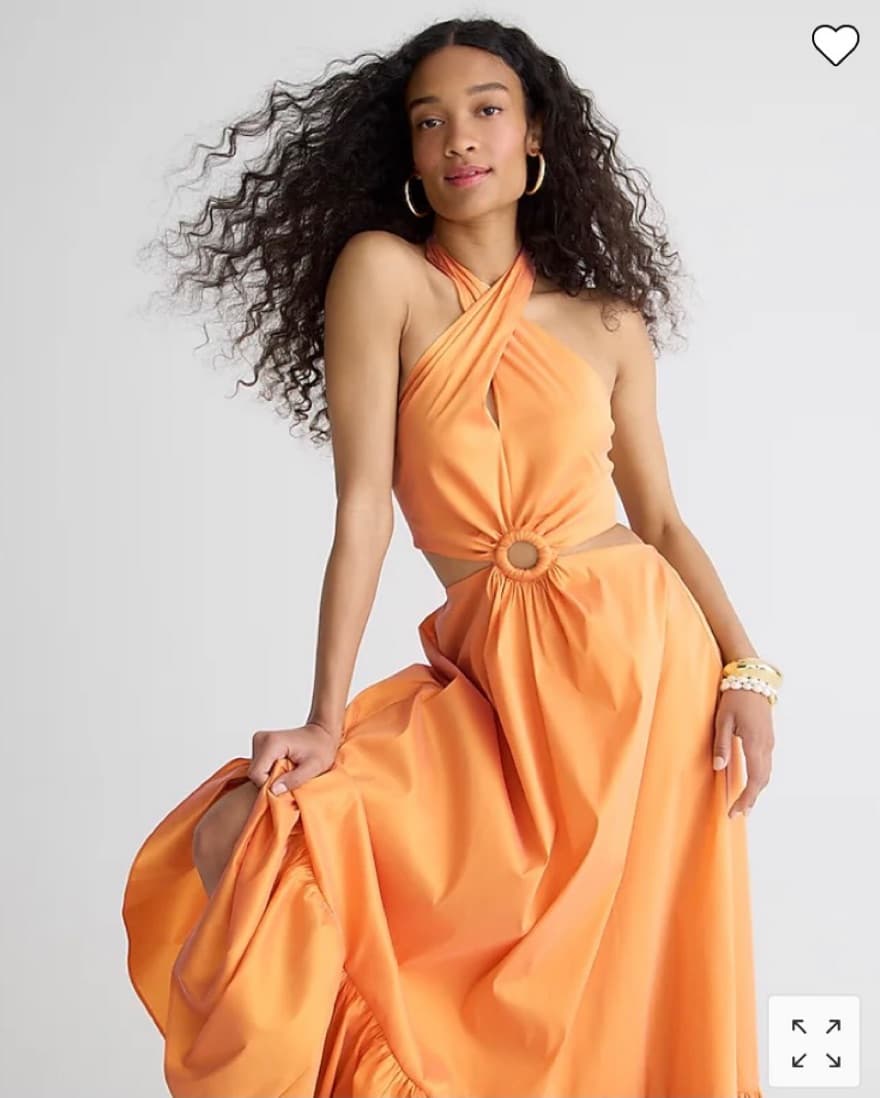 Jcrew Orange Taffeta Dress - Image 3