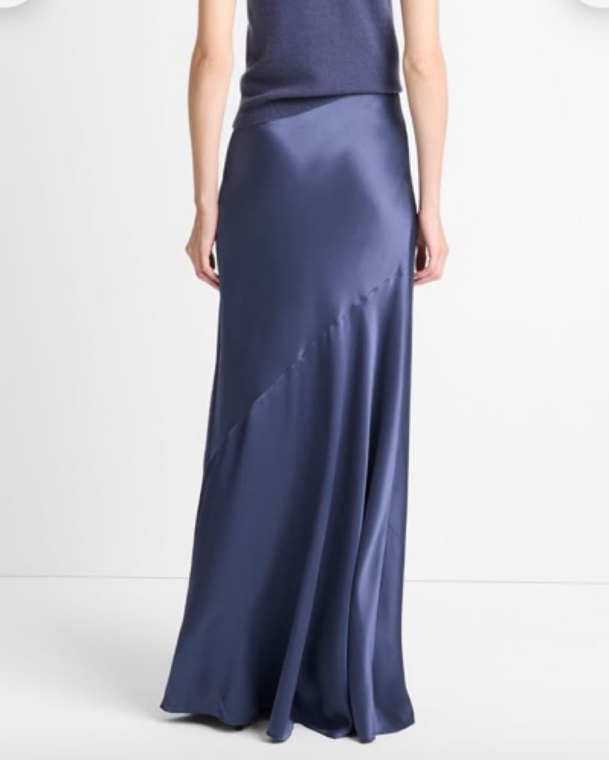 Satin Maxi Skirt In Periwinkle - Image 2