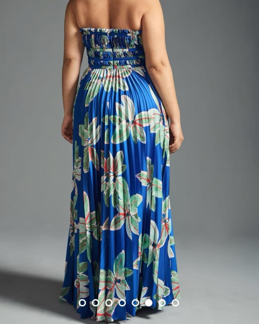 Hutch Strapless Pleated Floral Maxi Gown - Image 2