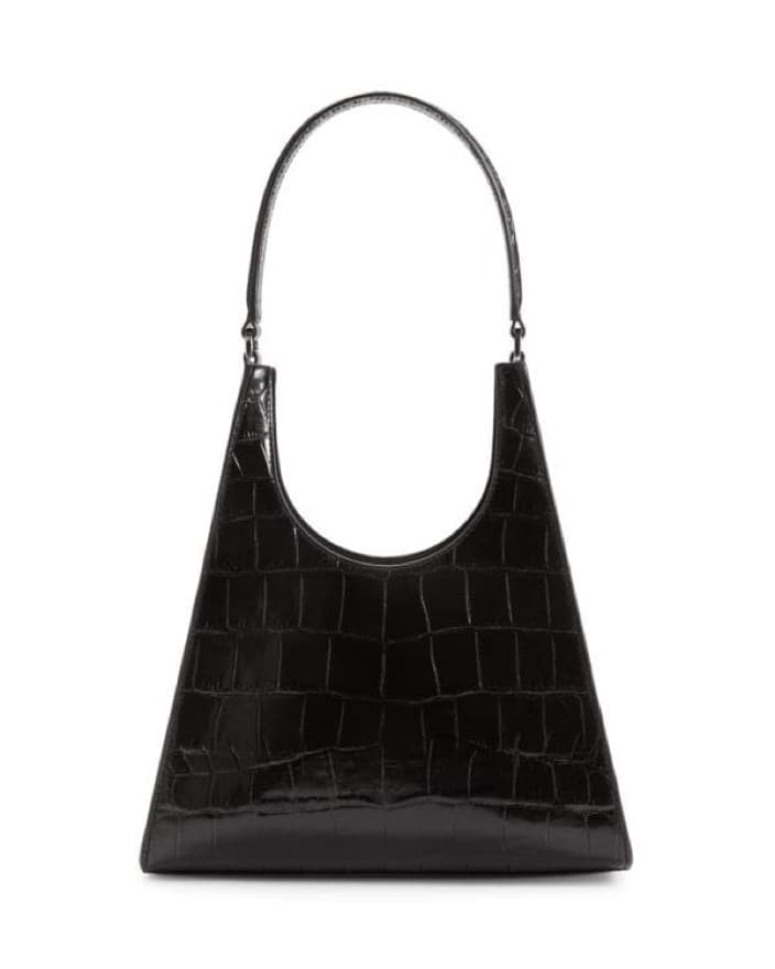 Staud Black Rey Bag | Croc Embossed - Image 2