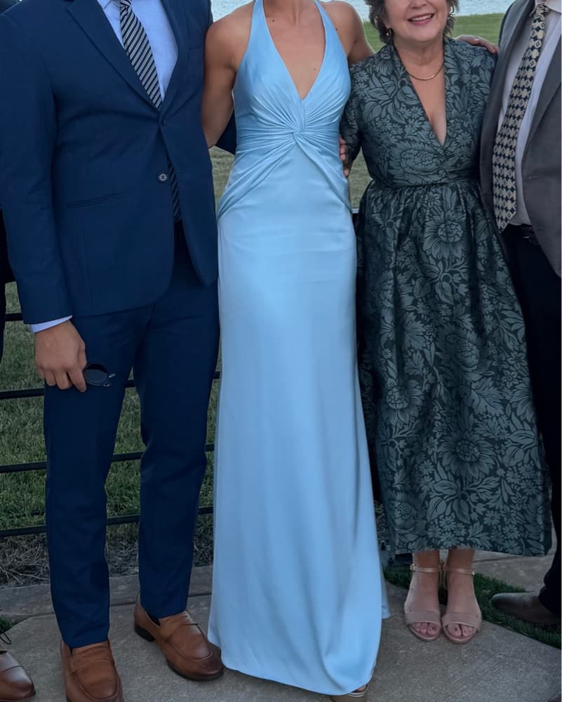 Light Blue Satin Dress - Image 4
