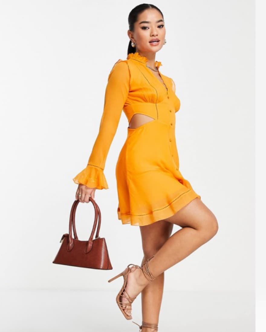 Petite Ruffle Mini Dress - ASOS  Size 00 - Image 3