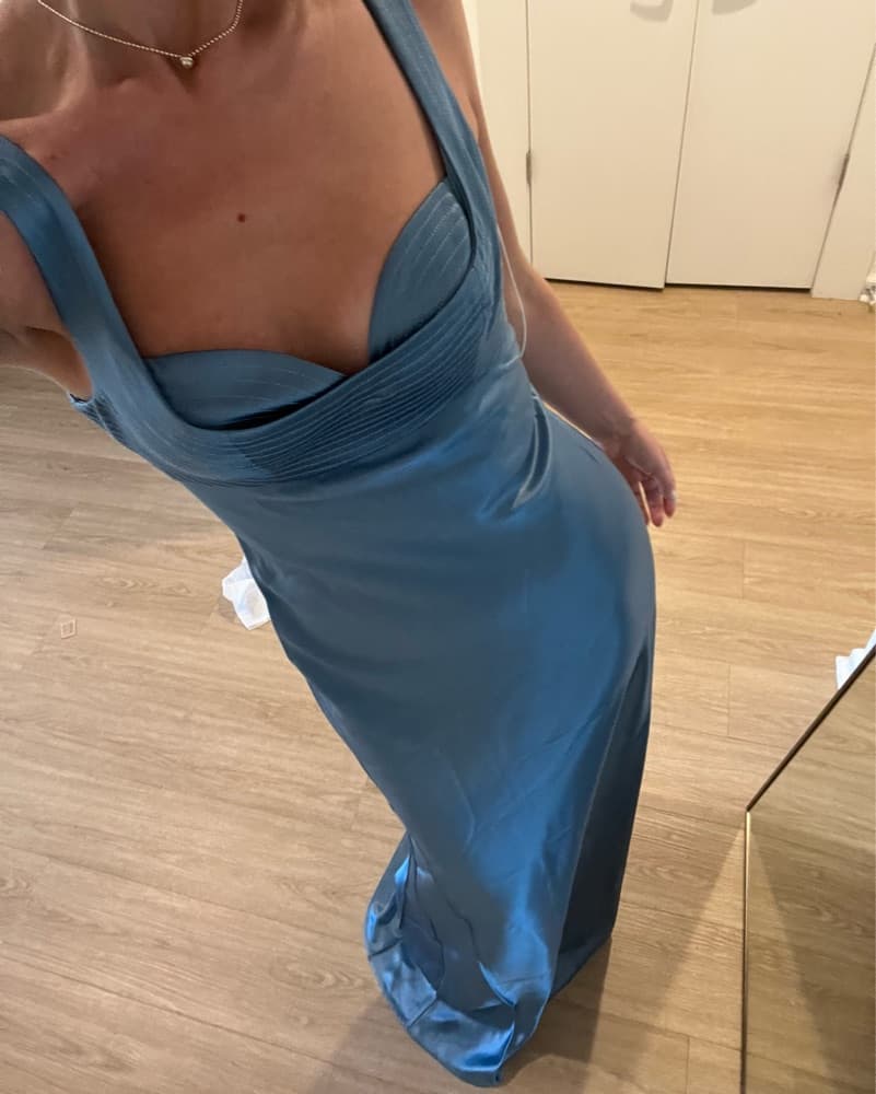 Acler Blue Silk Gown - Image 5