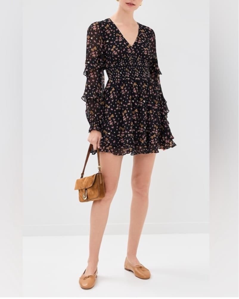 Whimsical Floral Ruffle Dress - Image 1