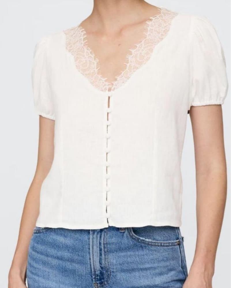 Gap Lace Puff Sleeve Top - Image 2