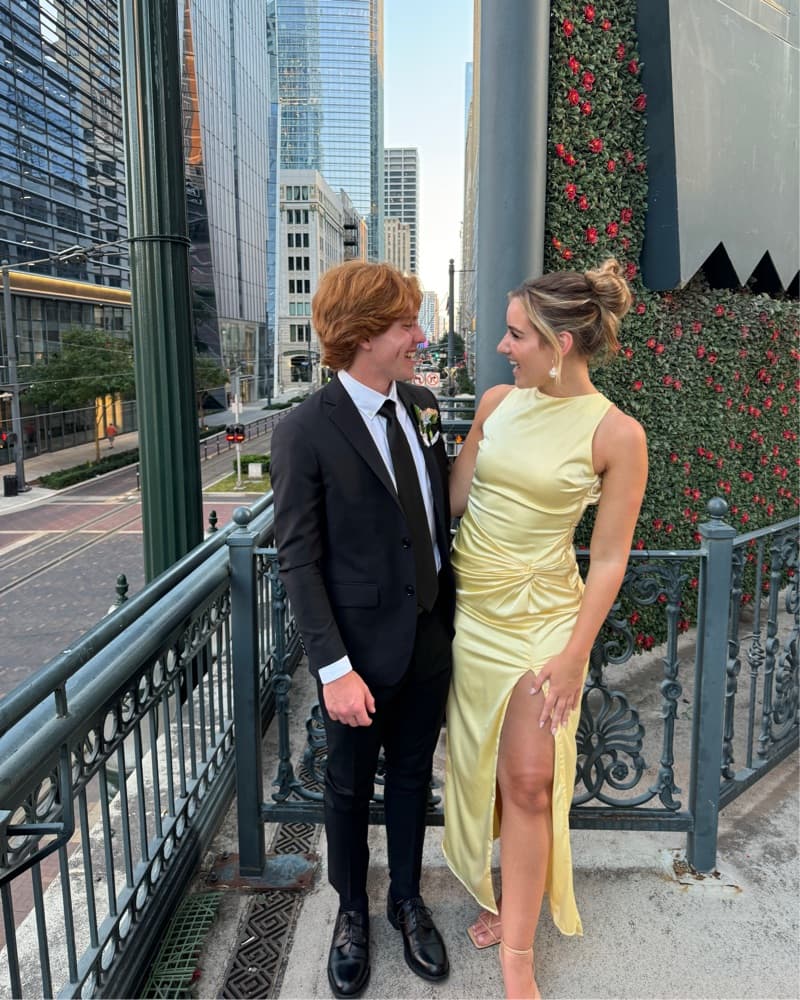 Abercrombie Yellow Satin  Drees - Image 1