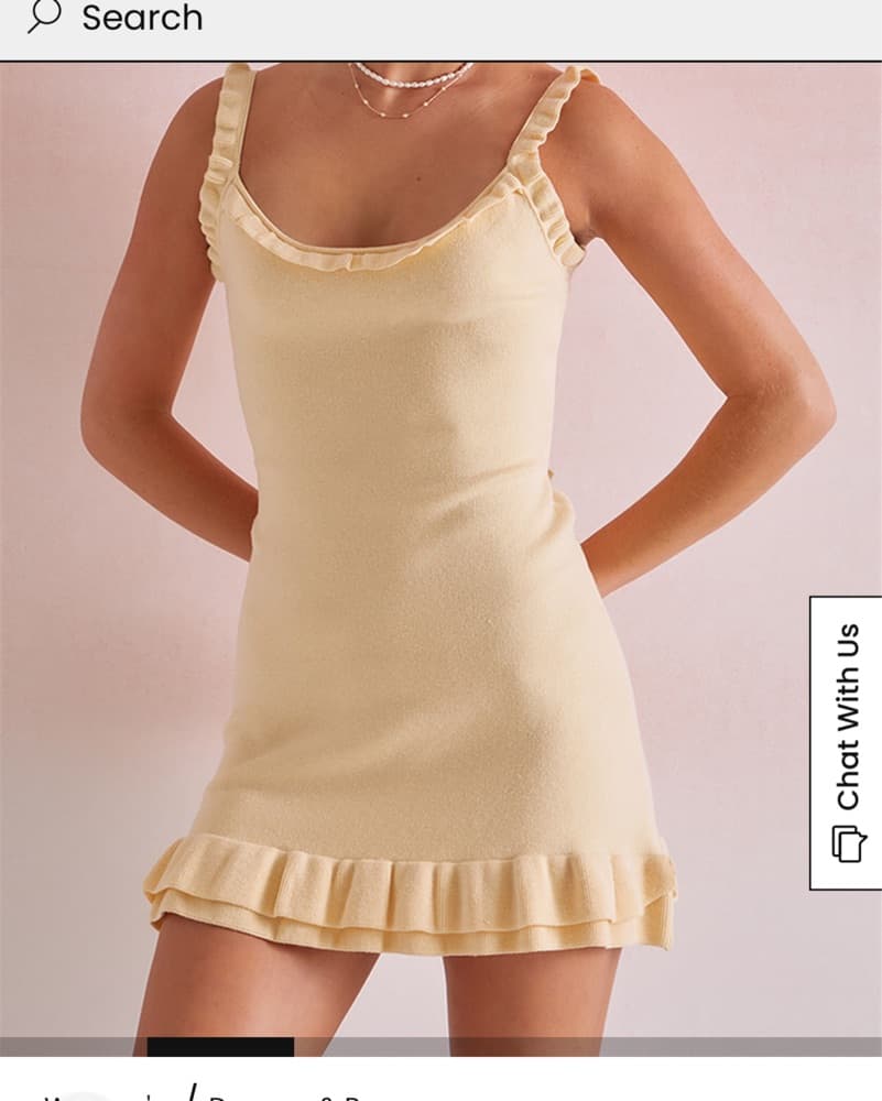 Pacsun Ruffle Trim Bodycon Knit Dress - Image 1