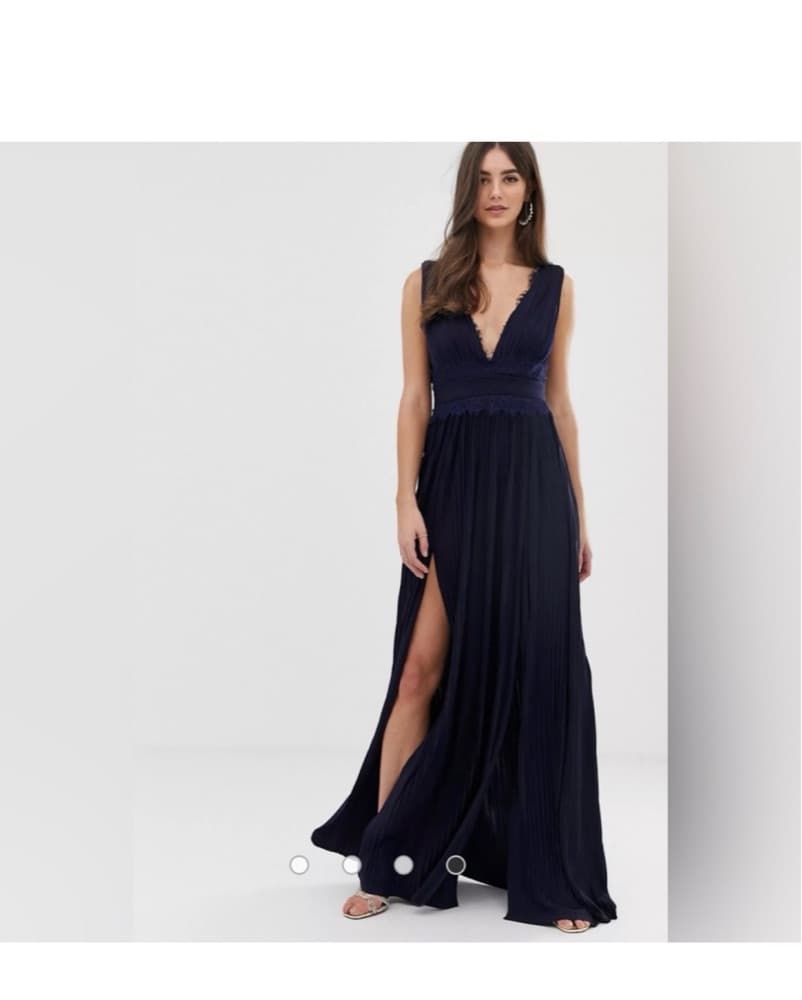 Navy Low Cut Gown - Image 4