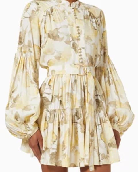 Acler Mini Summer Dress Yellow And White - Image 4