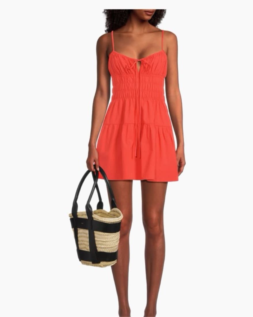 Vibrant Red Tiered Mini Dress - Image 1