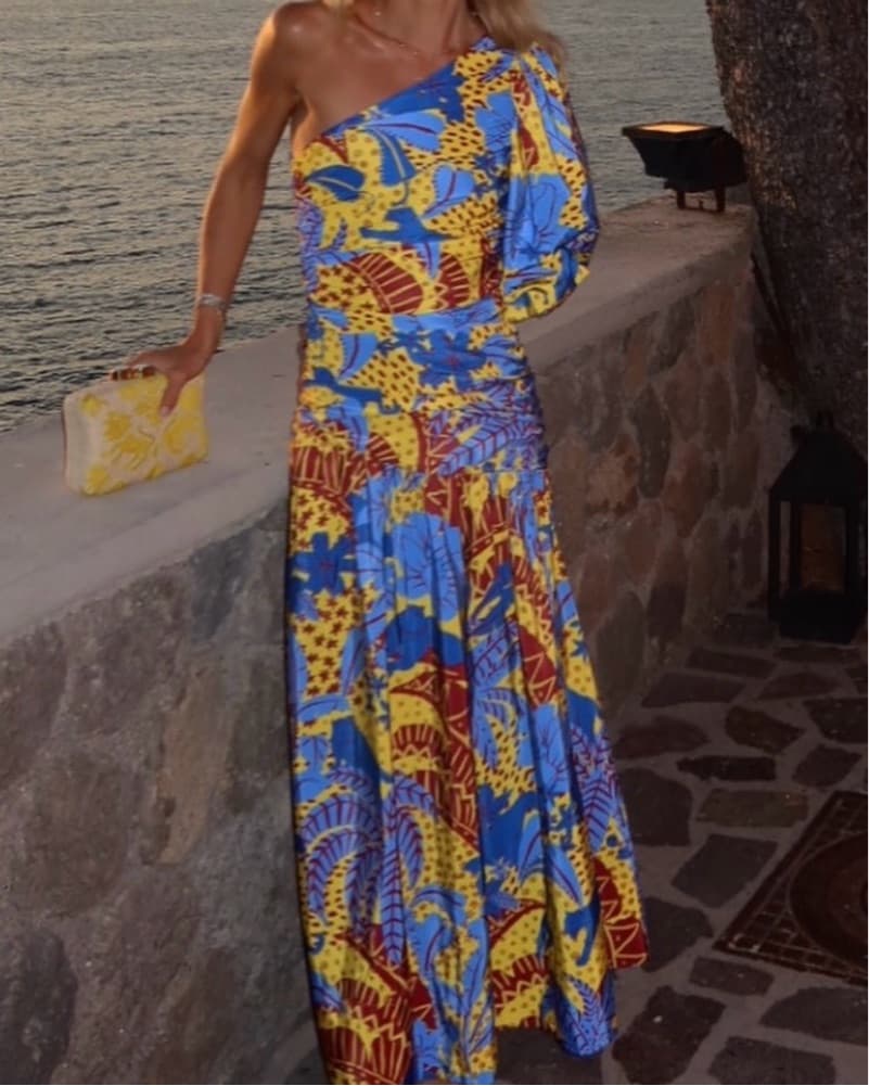 Farm Rio Floral One-Shoulder Maxi Dress - Image 2